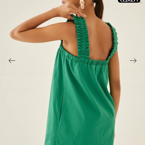 Something Navy Square Neck Mini Dress - Green - Picture 5 of 6